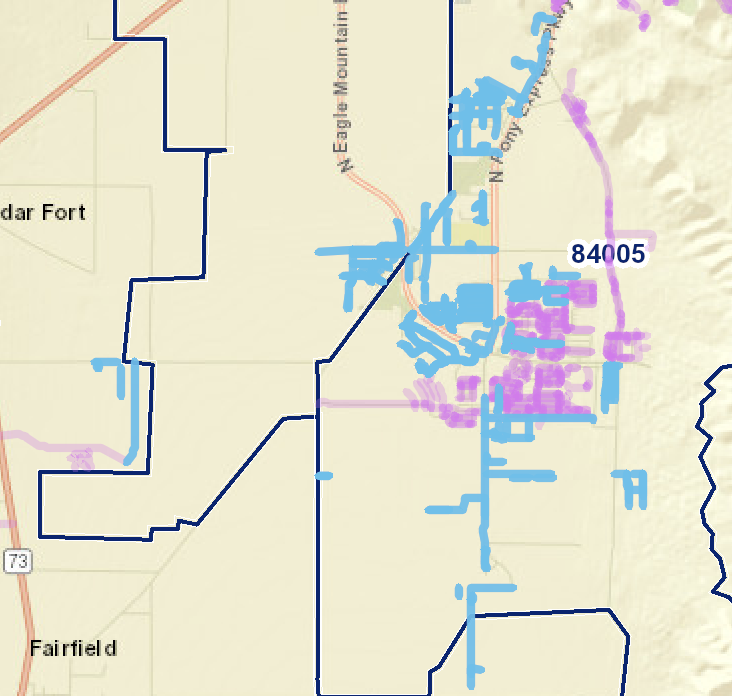 City Center delivery area map in Eagle Mountain